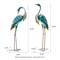 Set of 2 -38.25"H/39.25"H Metal Standing Crane Garden Statue with Stakes